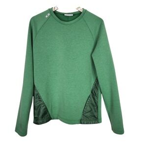 ALPHATAURI Sweatshirt Mens Large Green Pullover Zip Pocket Stretch Knit Athletic